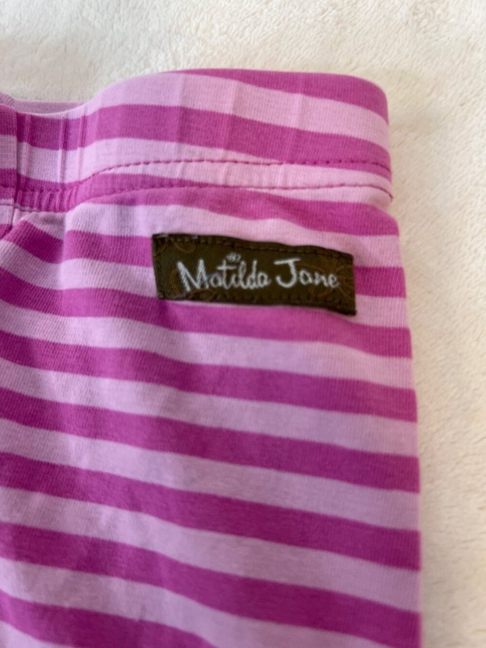 Matilda Jane PLATINUM Cotton Candy Ruffles Leggings - Size 12-18 MOS Pink - Picture 3 of 4